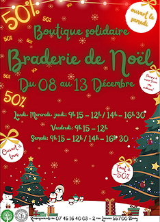 Braderie de Noël à la boutique solidaire à Stenay du 8 au 13 décembre